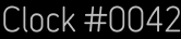 Clock Catalog Number