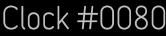 Clock Catalog Number