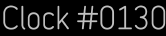 Clock Catalog Number