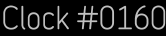 Clock Catalog Number