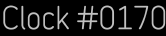 Clock Catalog Number