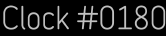 Clock Catalog Number