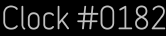 Clock Catalog Number