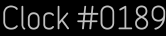 Clock Catalog Number