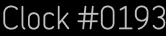 Clock Catalog Number