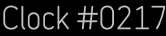 Clock Catalog Number