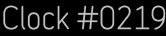 Clock Catalog Number