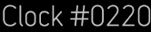 Clock Catalog Number