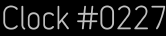 Clock Catalog Number