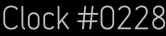 Clock Catalog Number