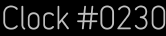 Clock Catalog Number