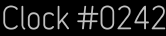 Clock Catalog Number