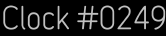 Clock Catalog Number