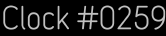 Clock Catalog Number