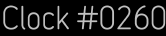 Clock Catalog Number