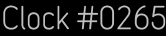 Clock Catalog Number