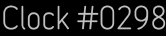 Clock Catalog Number
