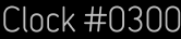 Clock Catalog Number