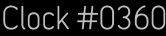 Clock Catalog Number