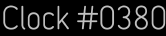 Clock Catalog Number