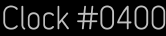 Clock Catalog Number