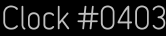 Clock Catalog Number