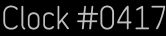 Clock Catalog Number