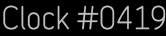 Clock Catalog Number
