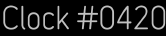 Clock Catalog Number