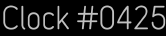 Clock Catalog Number