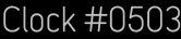 Clock Catalog Number