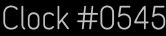 Clock Catalog Number