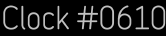 Clock Catalog Number