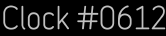 Clock Catalog Number