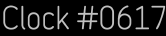 Clock Catalog Number