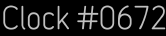Clock Catalog Number