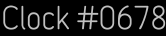 Clock Catalog Number
