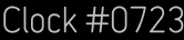 Clock Catalog Number