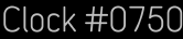 Clock Catalog Number