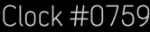 Clock Catalog Number