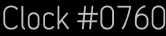 Clock Catalog Number