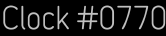 Clock Catalog Number