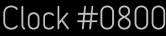 Clock Catalog Number