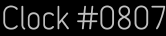 Clock Catalog Number