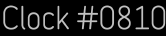 Clock Catalog Number