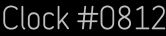 Clock Catalog Number