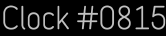 Clock Catalog Number