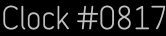 Clock Catalog Number