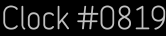 Clock Catalog Number