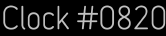 Clock Catalog Number